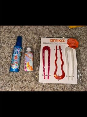 amika Bright Pink, Orange & White Fashion Hair Pin Trio